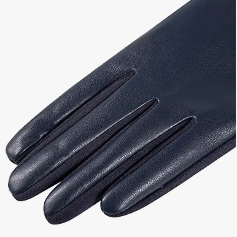 NEW alqqas Navy Blue Lined Touchscreen Classy Retro Driving Fashion Dress Floves